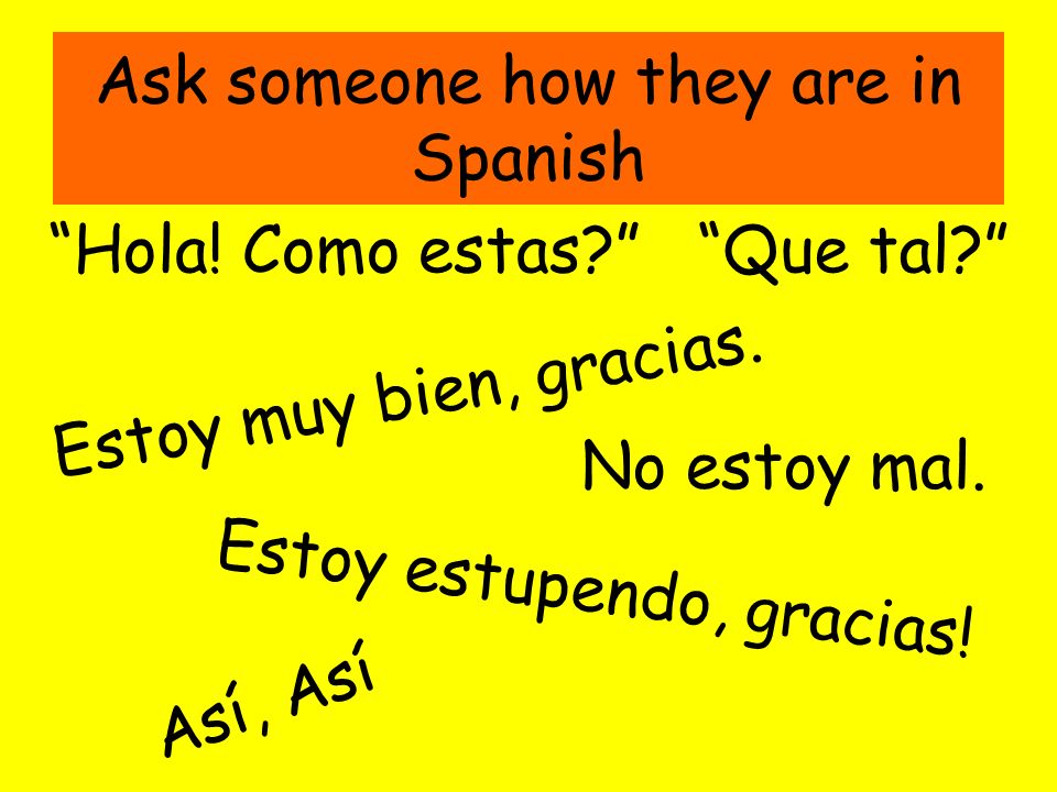 Ask someone how they are in Spanish