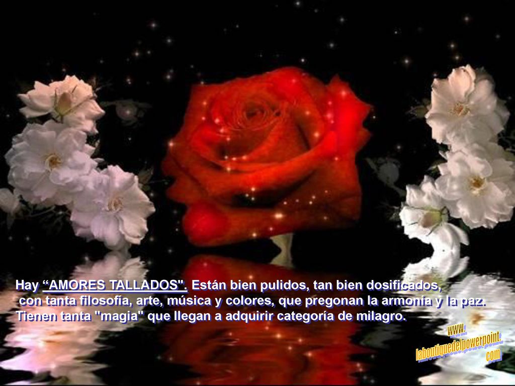 Hay AMORES TALLADOS . Están bien pulidos, tan bien dosificados,