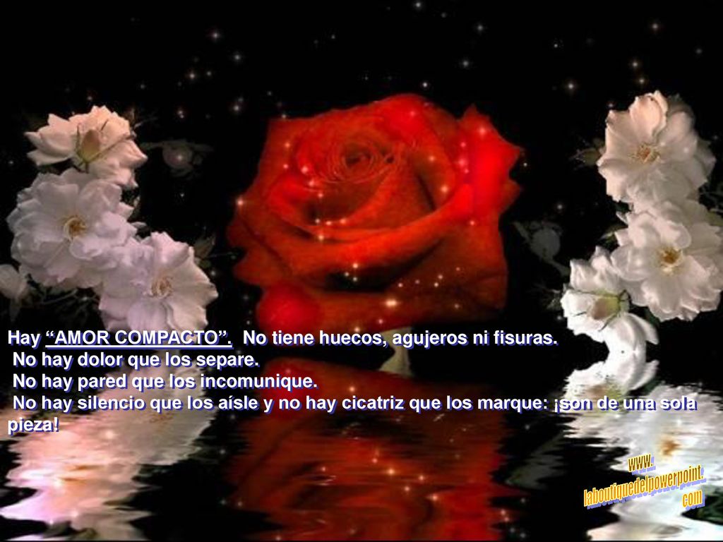 Hay AMOR COMPACTO . No tiene huecos, agujeros ni fisuras.