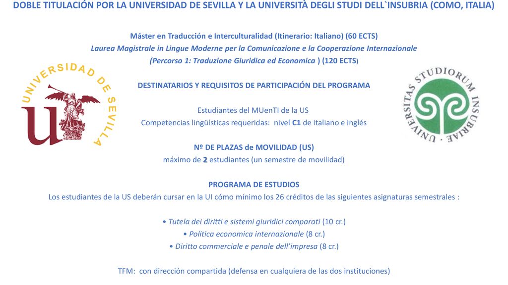 (Percorso 1: Traduzione Giuridica ed Economica ) (120 ECTS)