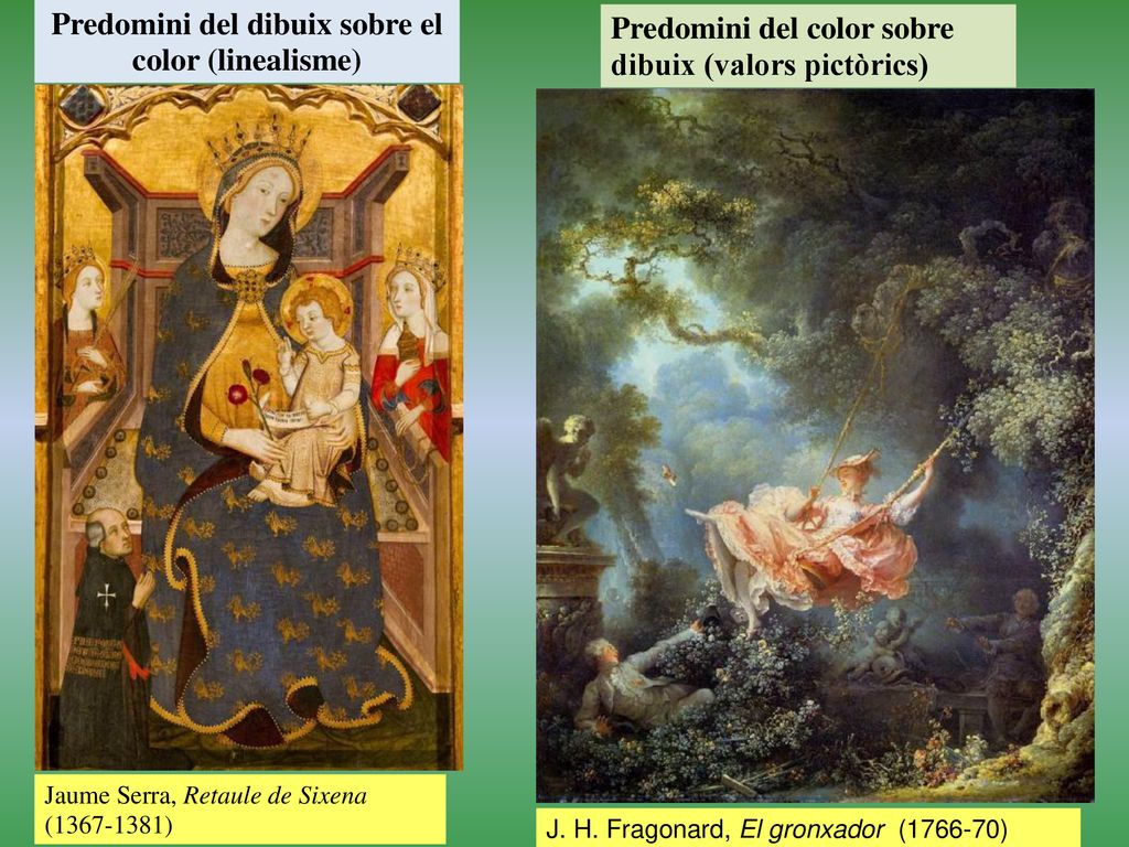 Predomini del dibuix sobre el color (linealisme)