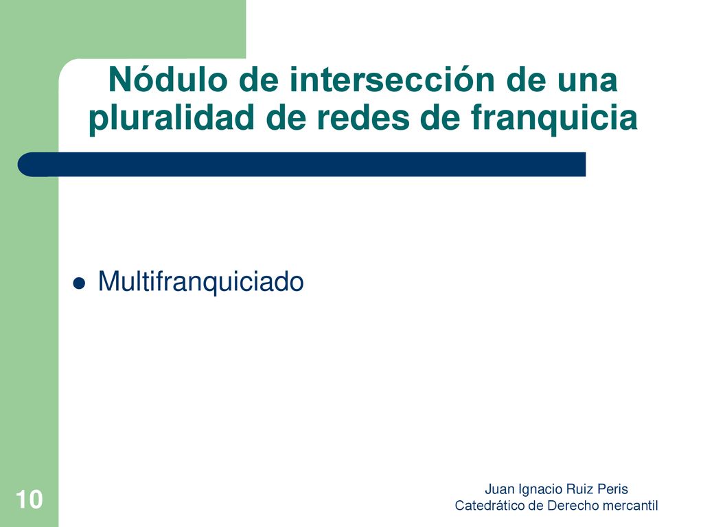 Nódulo de intersección de una pluralidad de redes de franquicia