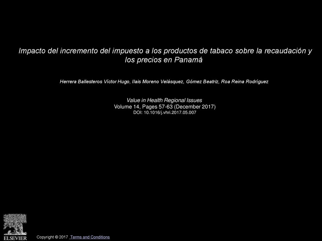 Impacto del incremento del impuesto a los productos de tabaco sobre la recaudación y los precios en Panamá