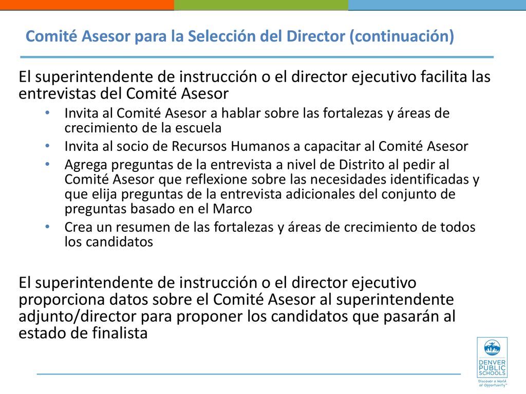 Comité Asesor para la Selección del Director (continuación)