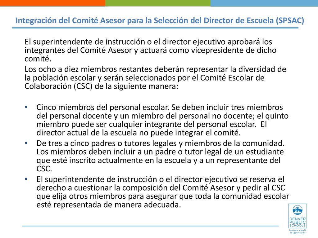 Integración del Comité Asesor para la Selección del Director de Escuela (SPSAC)
