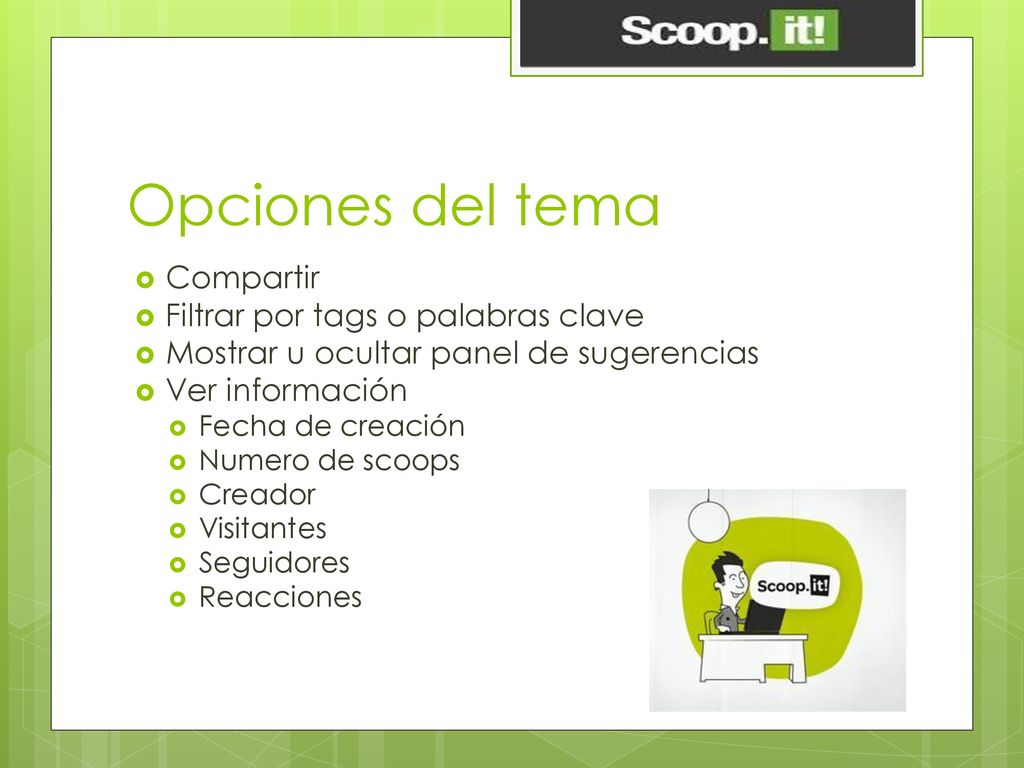 Opciones del tema Compartir Filtrar por tags o palabras clave