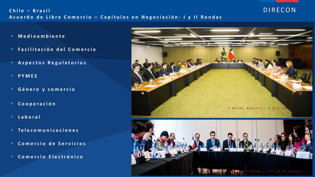 Chile – Brasil Acuerdo de Libre Comercio – Capítulos en Negociación- I y II Rondas. DIRECON. Medioambiente.