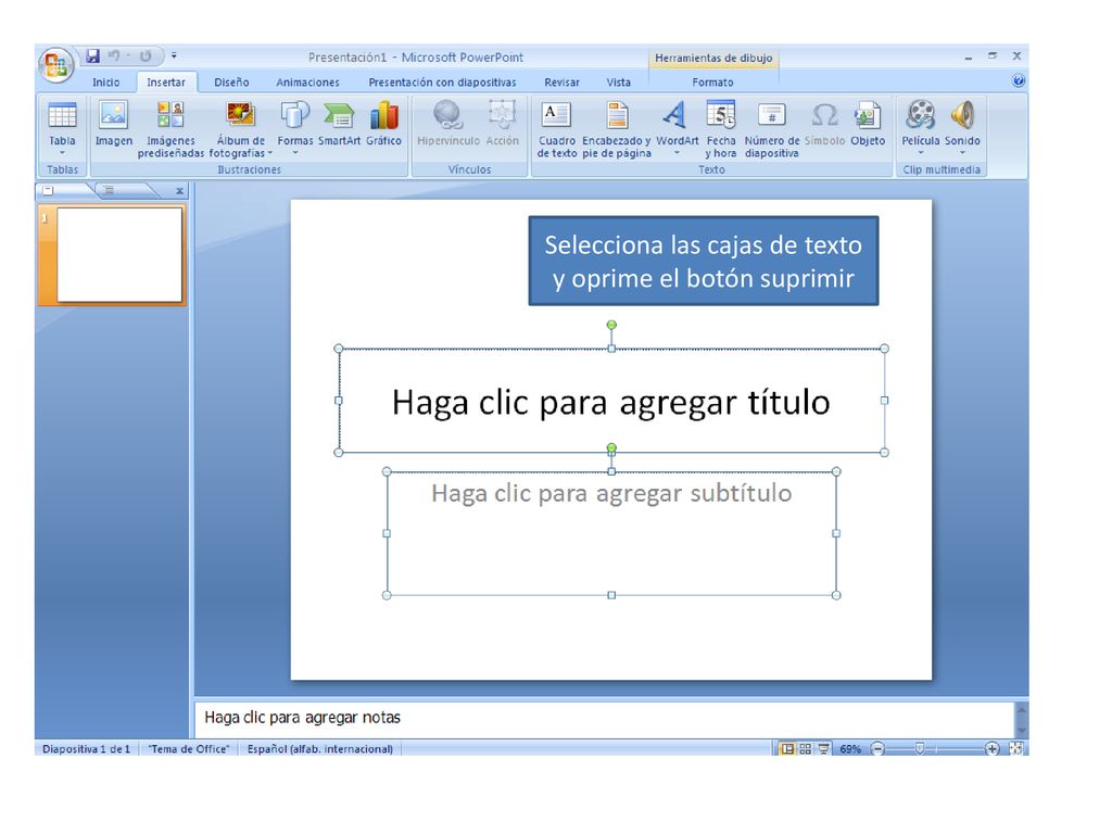 Selecciona las cajas de texto y oprime el botón suprimir