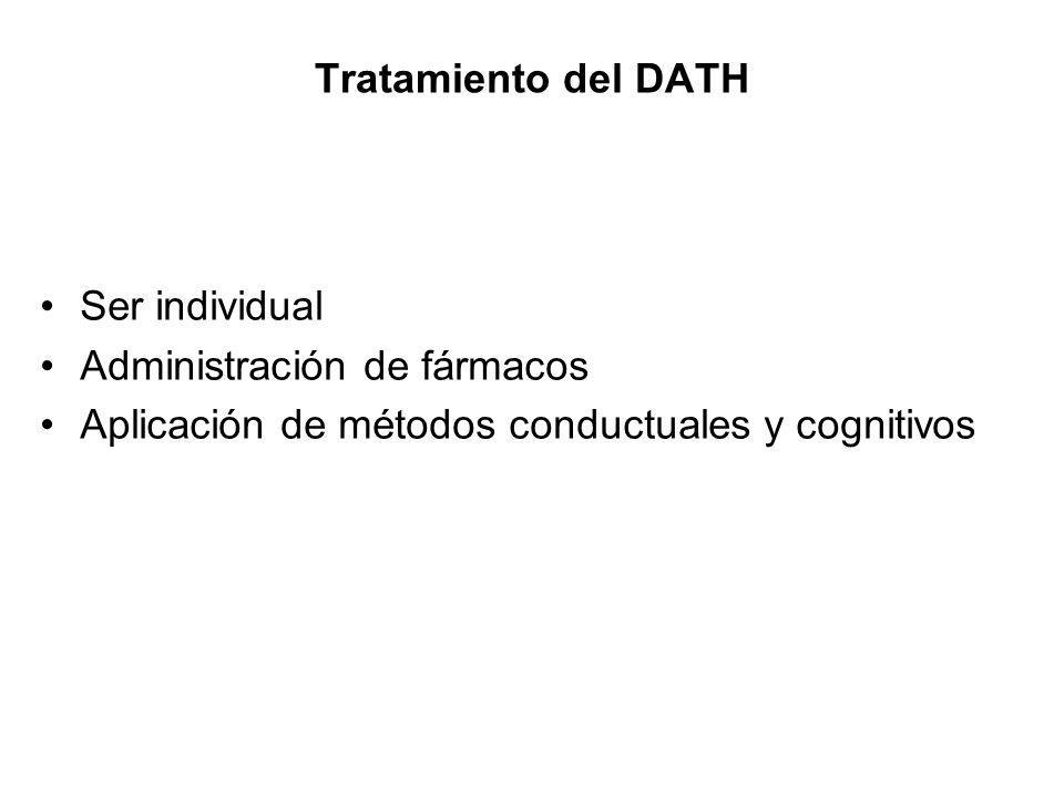 Tratamiento del DATH Ser individual. Administración de fármacos.
