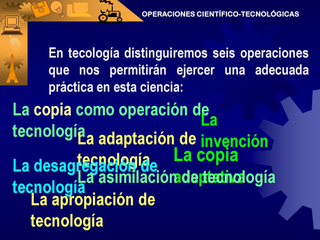 La copia adaptativa La copia como operación de tecnología La invención