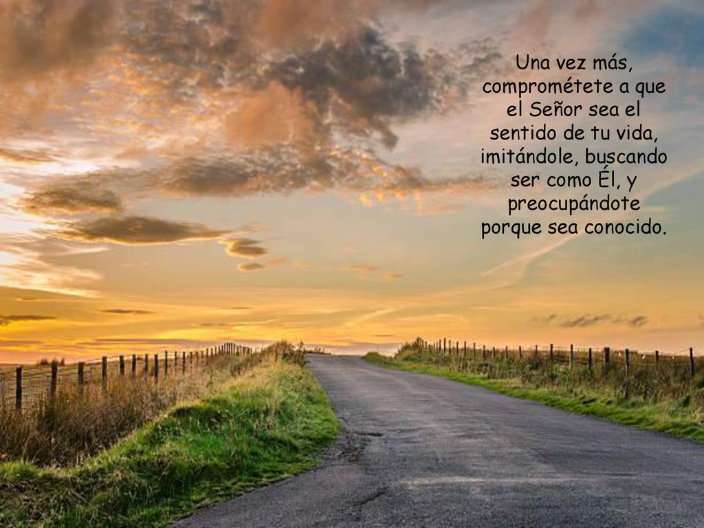 Una vez más, comprométete a que el Señor sea el sentido de tu vida, imitándole, buscando ser como Él, y preocupándote porque sea conocido.