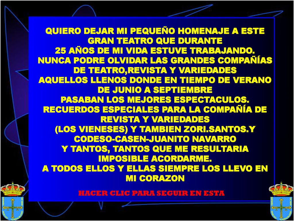 QUIERO DEJAR MI PEQUEÑO HOMENAJE A ESTE GRAN TEATRO QUE DURANTE