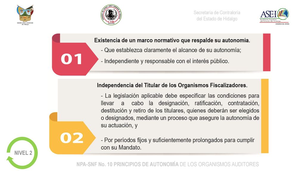 NPA-SNF No. 10 PRINCIPIOS DE AUTONOMÍA DE LOS ORGANISMOS AUDITORES