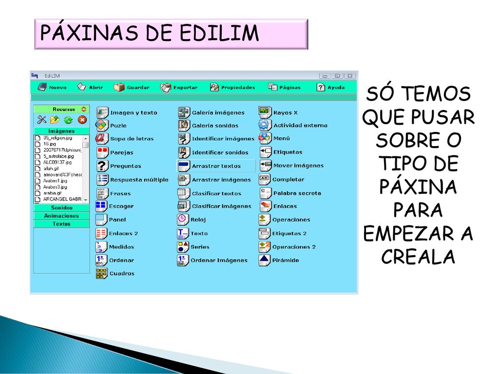 SÓ TEMOS QUE PUSAR SOBRE O TIPO DE PÁXINA PARA EMPEZAR A CREALA