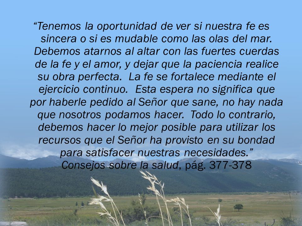 Tenemos la oportunidad de ver si nuestra fe es sincera o si es mudable como las olas del mar.