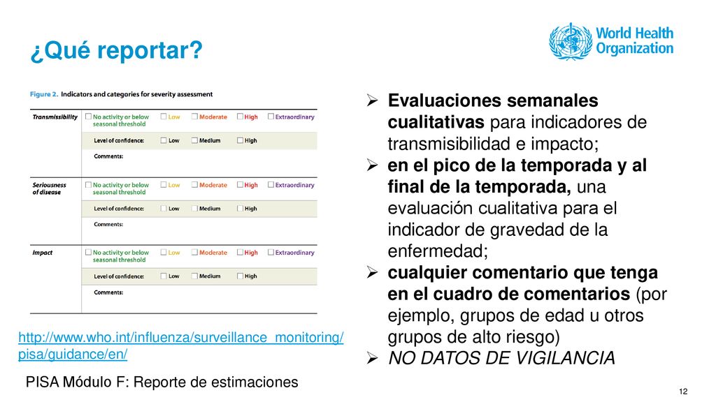 ¿Qué reportar Evaluaciones semanales cualitativas para indicadores de transmisibilidad e impacto;