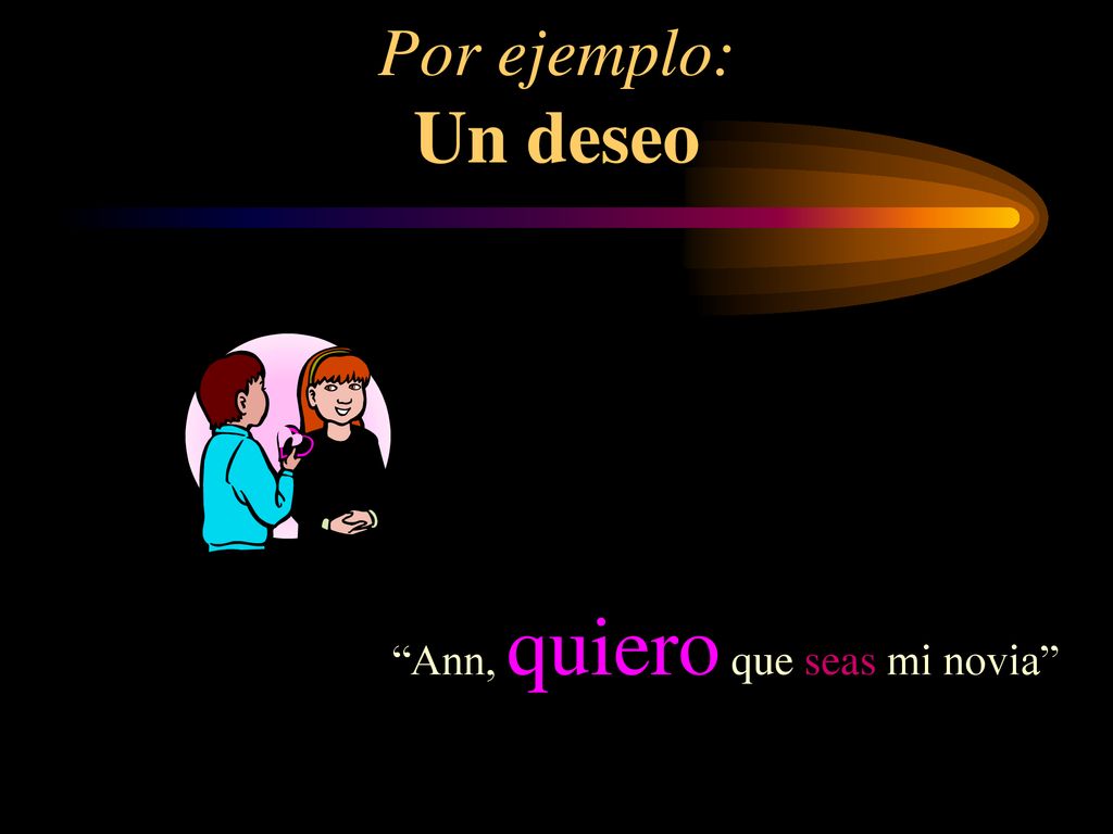 Por ejemplo: Un deseo Ann, quiero que seas mi novia