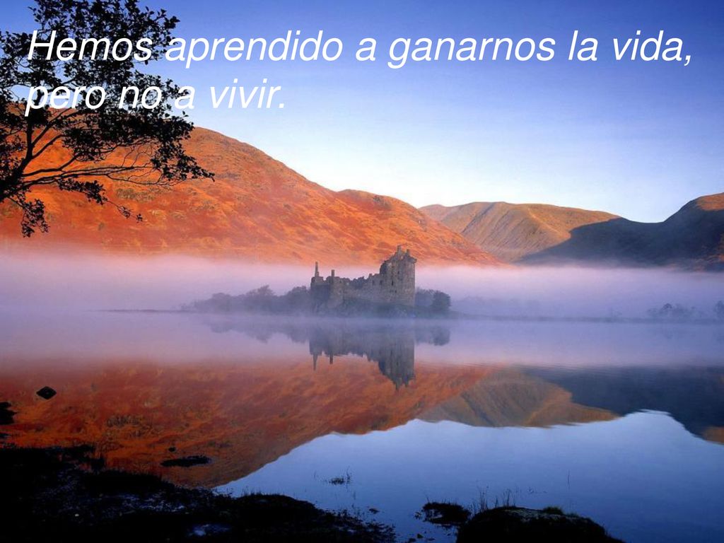 Hemos aprendido a ganarnos la vida, pero no a vivir.