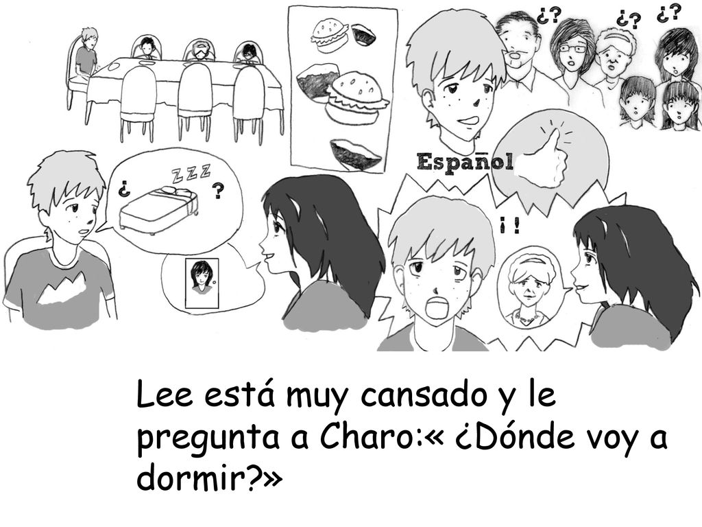 Lee está muy cansado y le pregunta a Charo:« ¿Dónde voy a dormir »