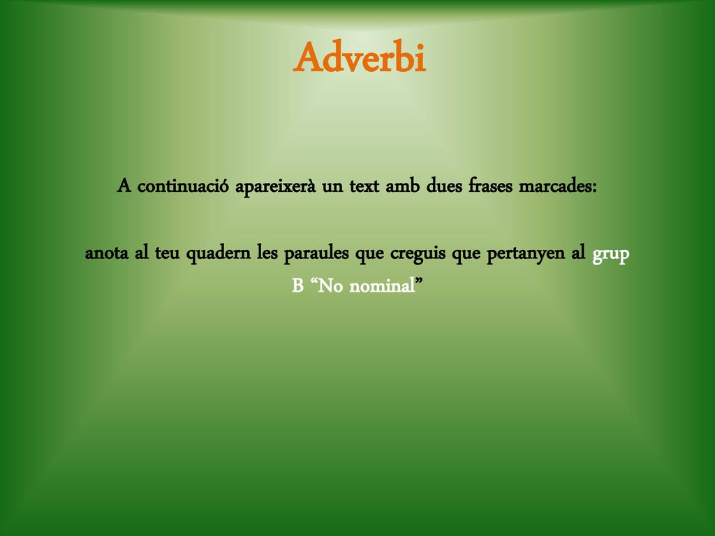 A continuació apareixerà un text amb dues frases marcades: