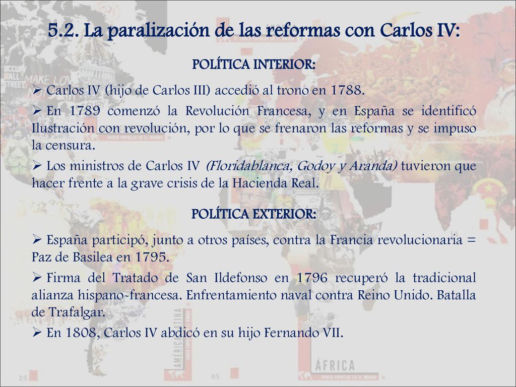 5.2. La paralización de las reformas con Carlos IV: