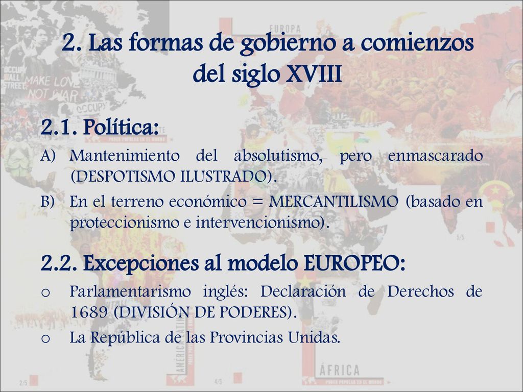 2. Las formas de gobierno a comienzos del siglo XVIII