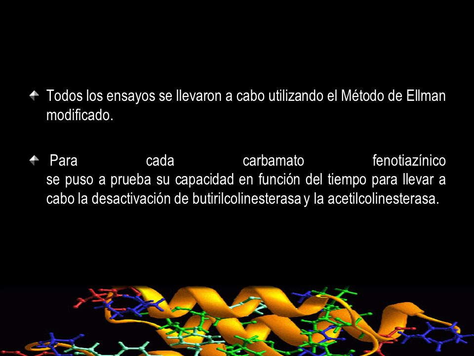 Todos los ensayos se llevaron a cabo utilizando el Método de Ellman modificado.