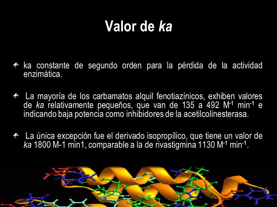 Valor de ka ka constante de segundo orden para la pérdida de la actividad enzimática.