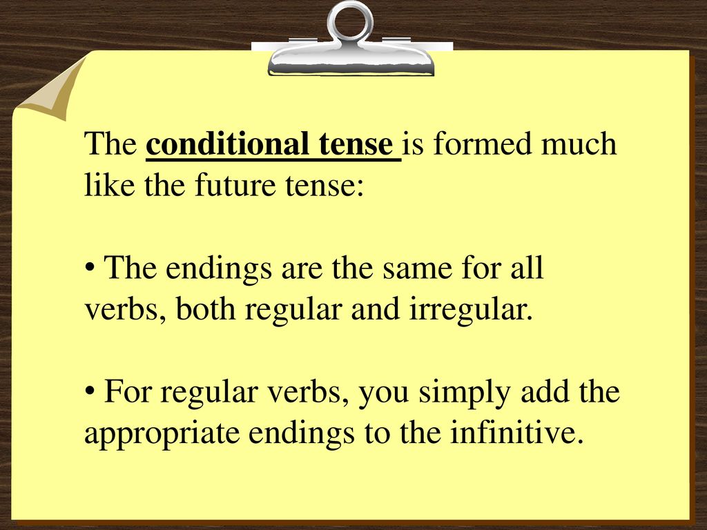 The conditional tense is formed much like the future tense: