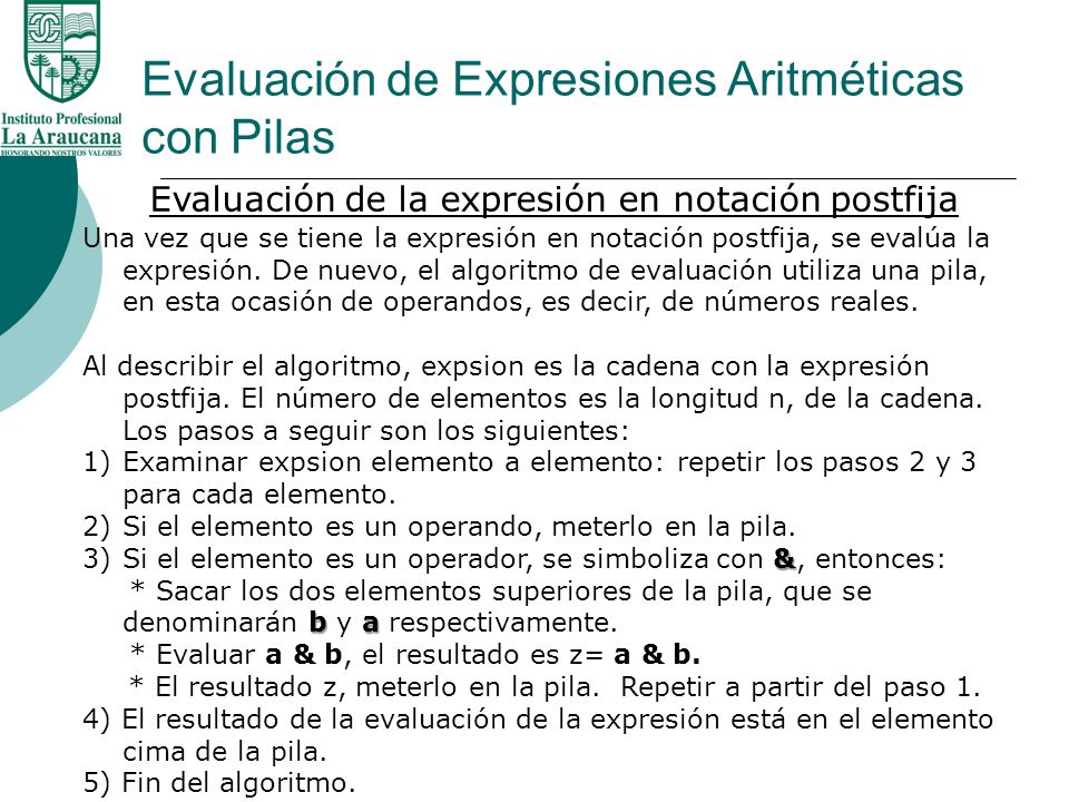 Evaluación de Expresiones Aritméticas con Pilas