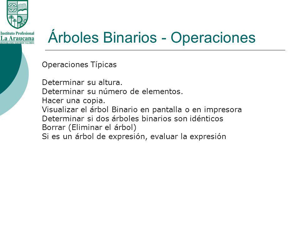 Árboles Binarios - Operaciones