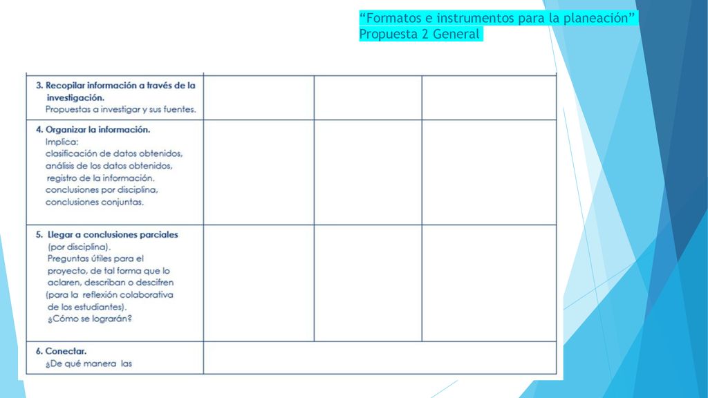 Formatos e instrumentos para la planeación Propuesta 2 General
