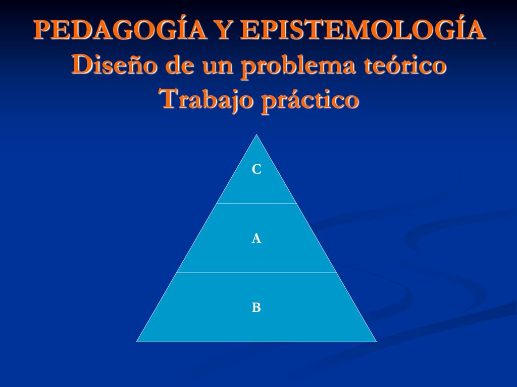 PEDAGOGÍA Y EPISTEMOLOGÍA Diseño de un problema teórico Trabajo práctico