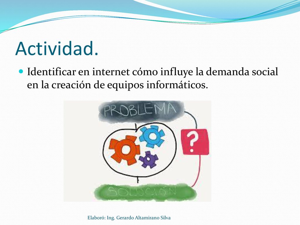Actividad. Identificar en internet cómo influye la demanda social en la creación de equipos informáticos.