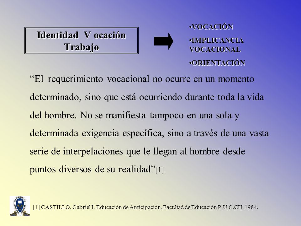 Identidad V ocación Trabajo