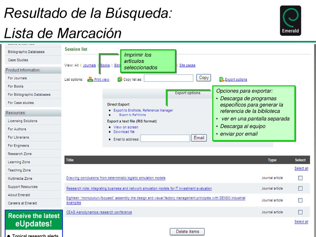 Resultado de la Búsqueda: Lista de Marcación