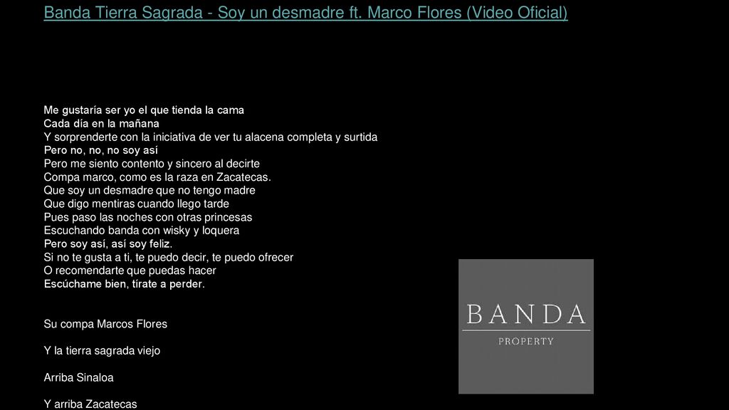 Banda Tierra Sagrada - Soy un desmadre ft. Marco Flores (Video Oficial)