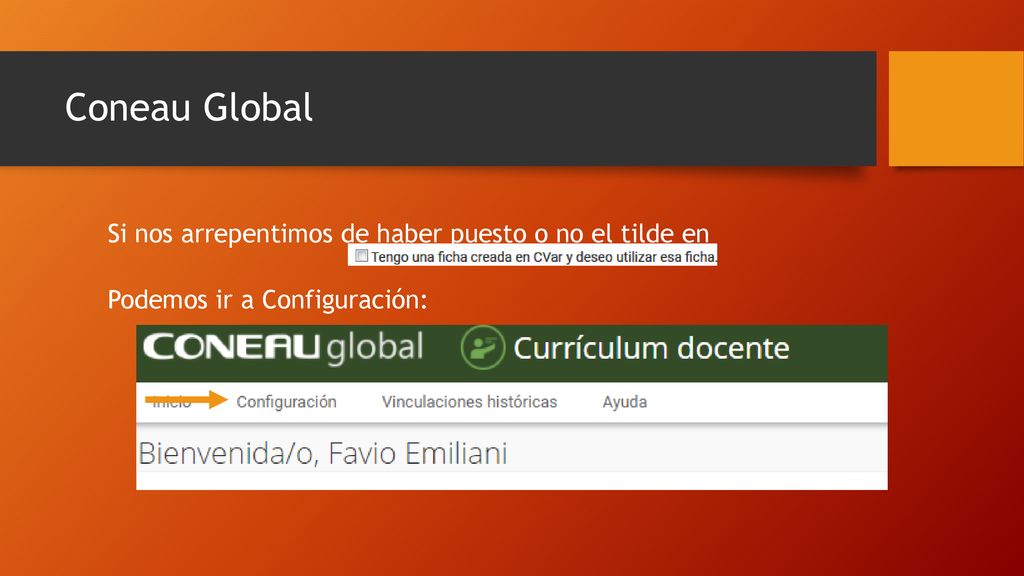 Coneau Global Si nos arrepentimos de haber puesto o no el tilde en Podemos ir a Configuración: