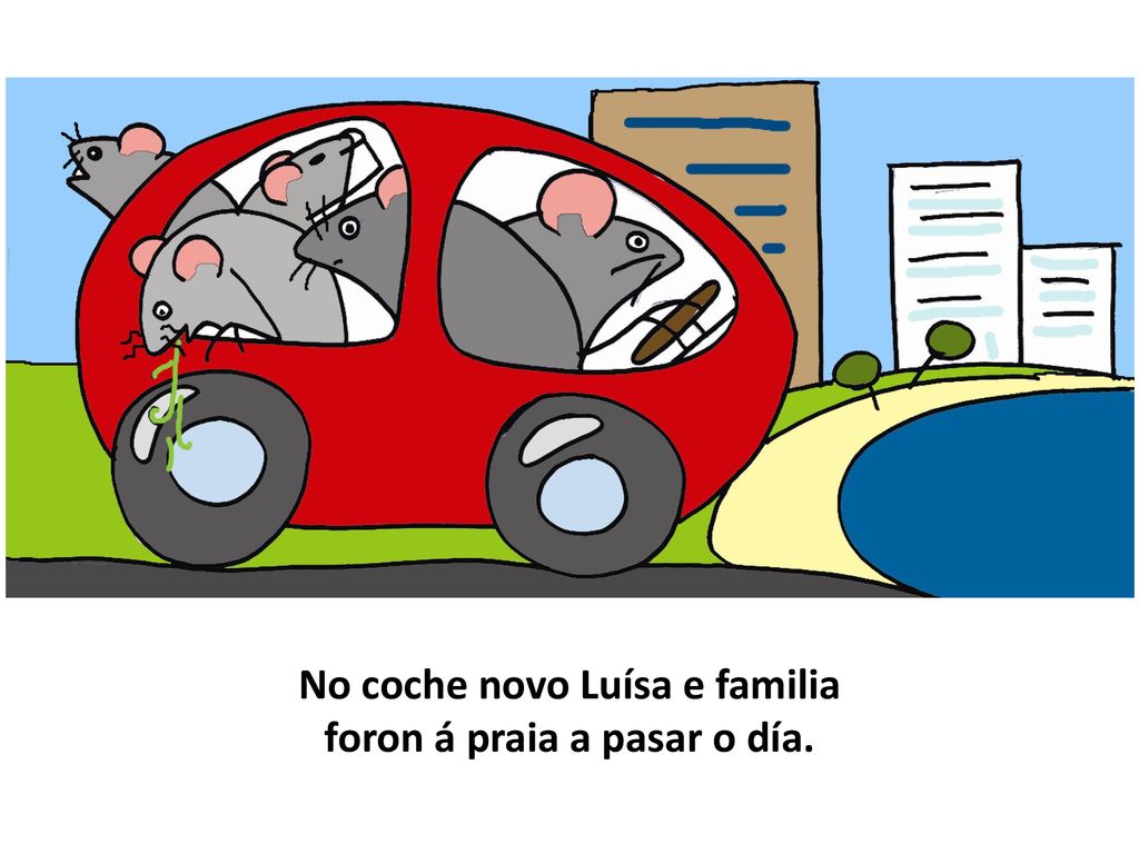 No coche novo Luísa e familia foron á praia a pasar o día.