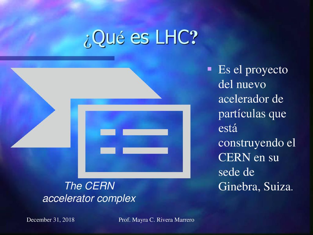 ¿Qué es LHC Es el proyecto del nuevo acelerador de partículas que está construyendo el CERN en su sede de Ginebra, Suiza.