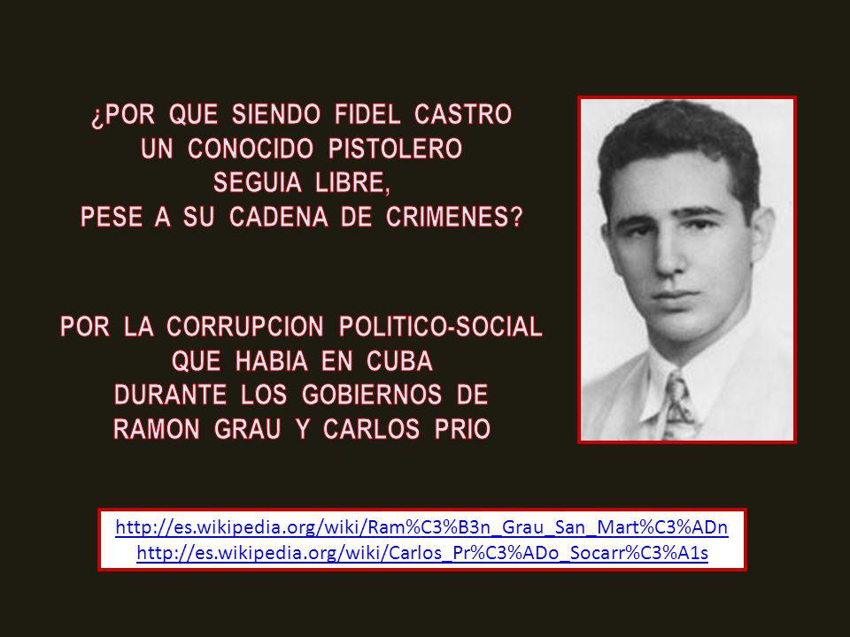 ¿POR QUE SIENDO FIDEL CASTRO UN CONOCIDO PISTOLERO SEGUIA LIBRE, PESE A SU CADENA DE CRIMENES