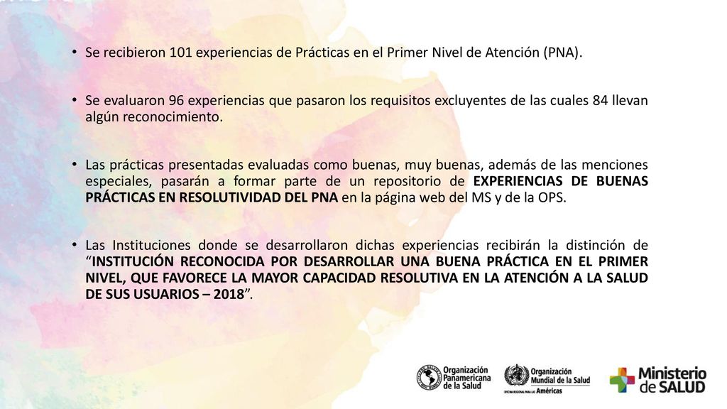 Se recibieron 101 experiencias de Prácticas en el Primer Nivel de Atención (PNA).