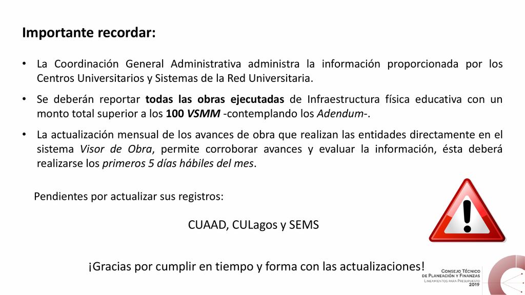 Importante recordar: CUAAD, CULagos y SEMS
