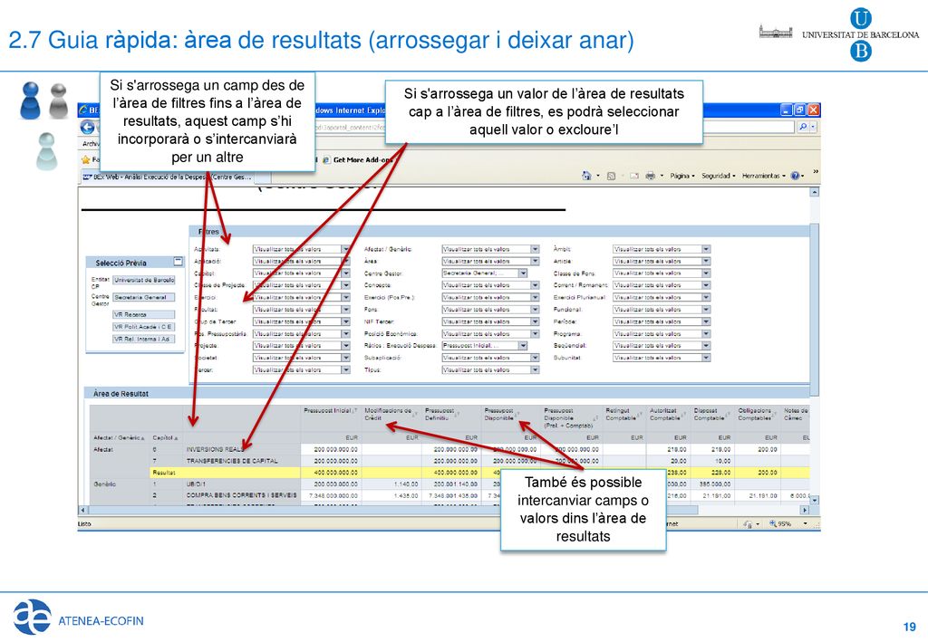 2.7 Guia ràpida: àrea de resultats (arrossegar i deixar anar)