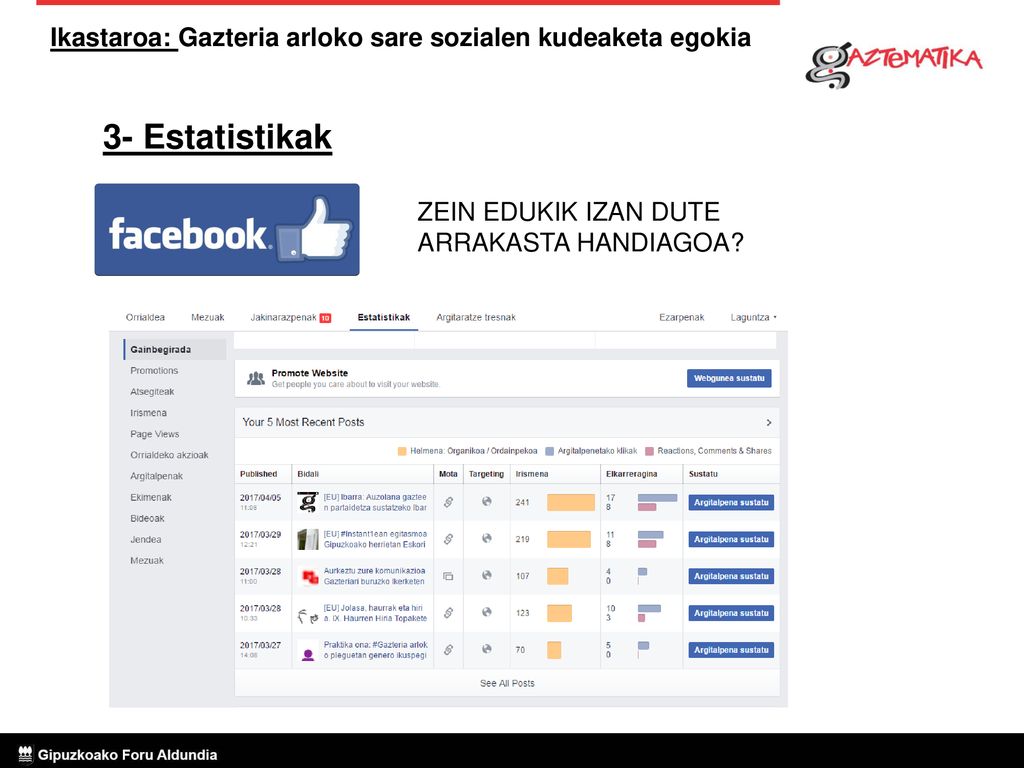 3- Estatistikak ZEIN EDUKIK IZAN DUTE ARRAKASTA HANDIAGOA Nola egin