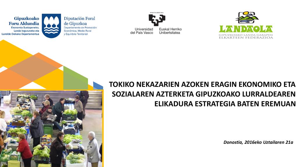 TOKIKO NEKAZARIEN AZOKEN ERAGIN EKONOMIKO ETA SOZIALAREN AZTERKETA GIPUZKOAKO LURRALDEAREN ELIKADURA ESTRATEGIA BATEN EREMUAN