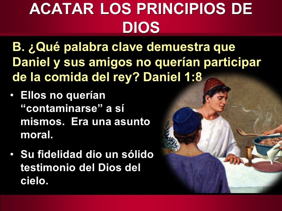 ACATAR LOS PRINCIPIOS DE DIOS
