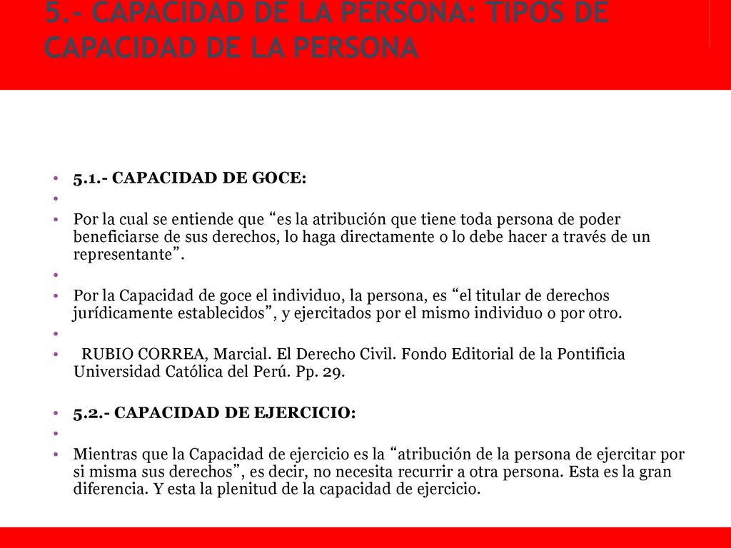 5.- CAPACIDAD DE LA PERSONA: TIPOS DE CAPACIDAD DE LA PERSONA