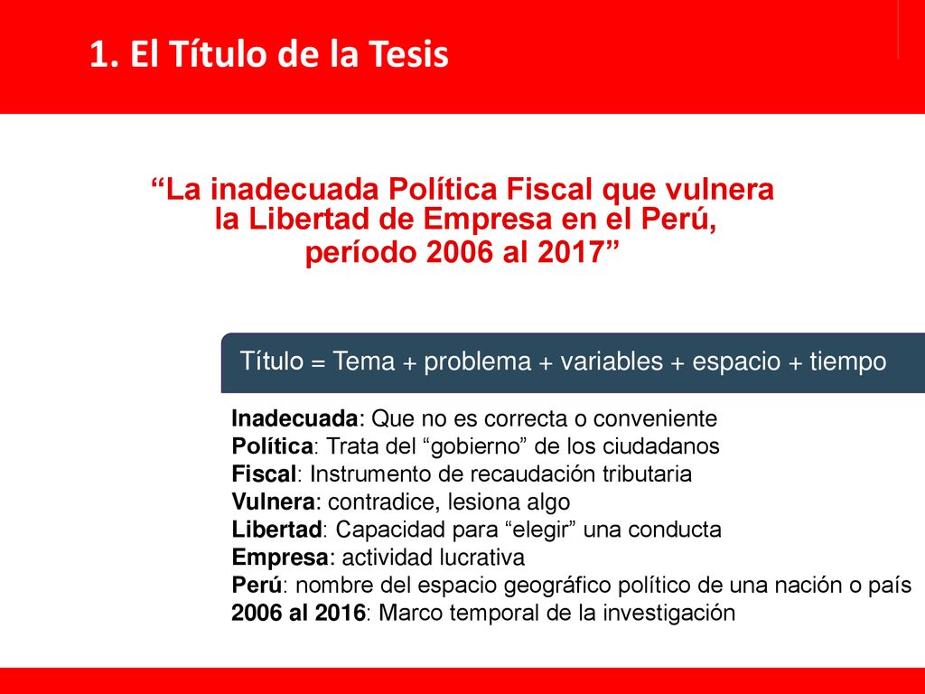 Título = Tema + problema + variables + espacio + tiempo