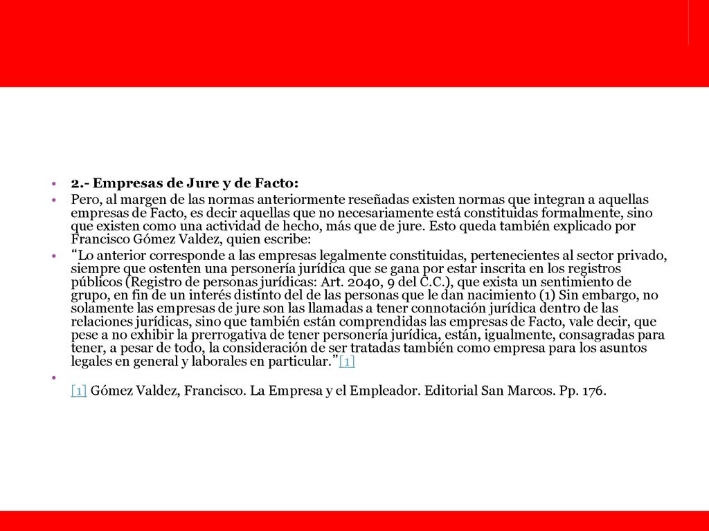 2.- Empresas de Jure y de Facto: